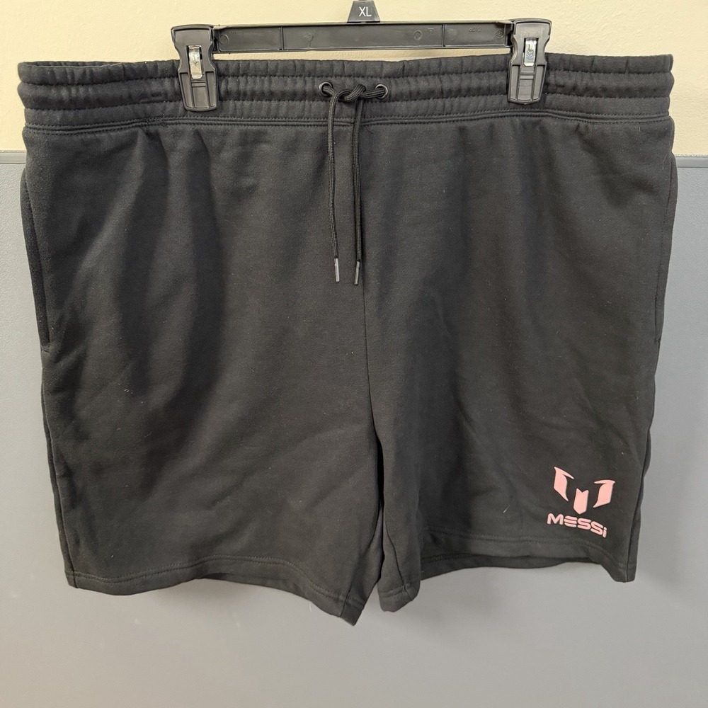 Messi Men's Black Athletic Comfortable Fleece Shorts Size XXXL Soccer Training